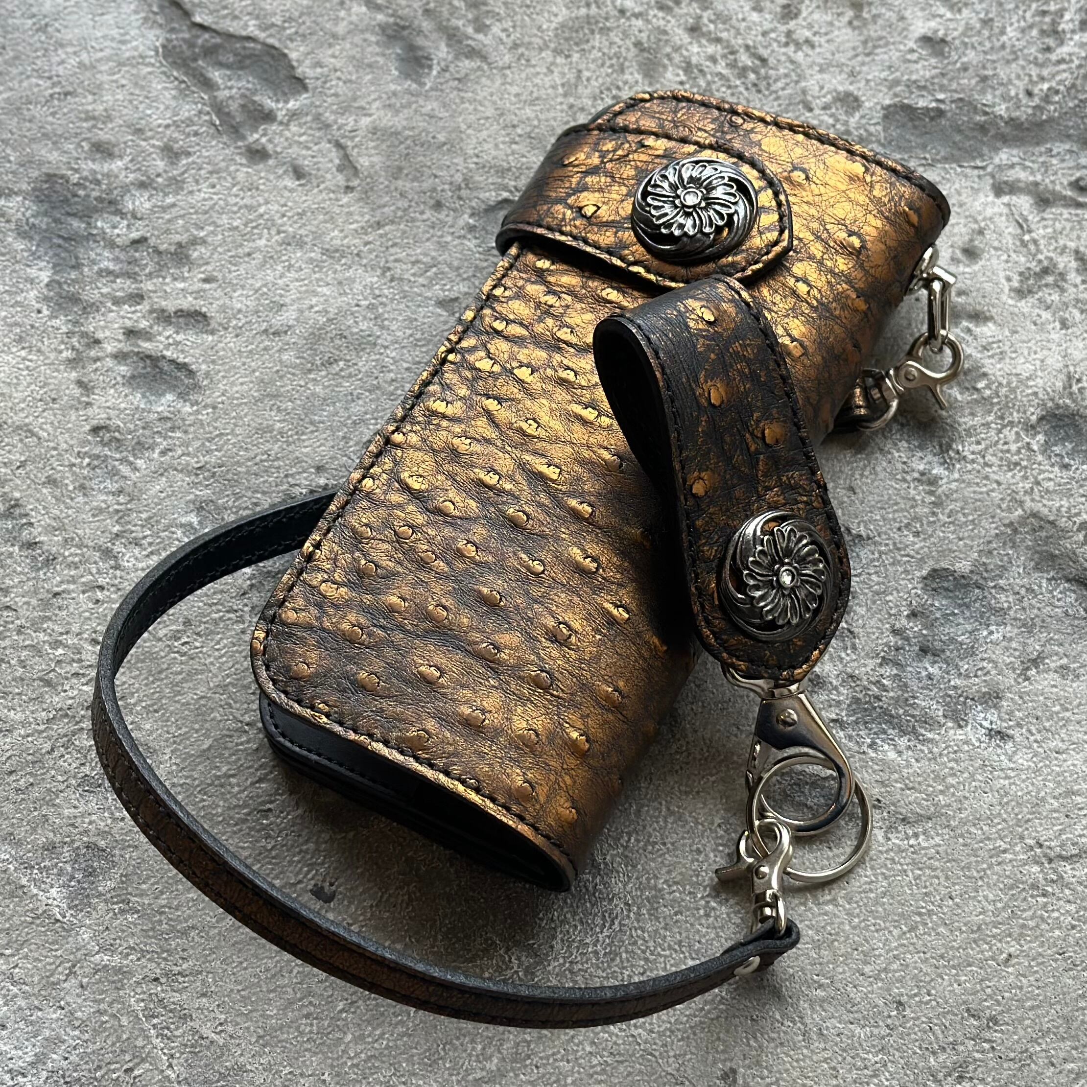 限定商品】ライダースウォレット アリゾナフローラル オーストリッチ  