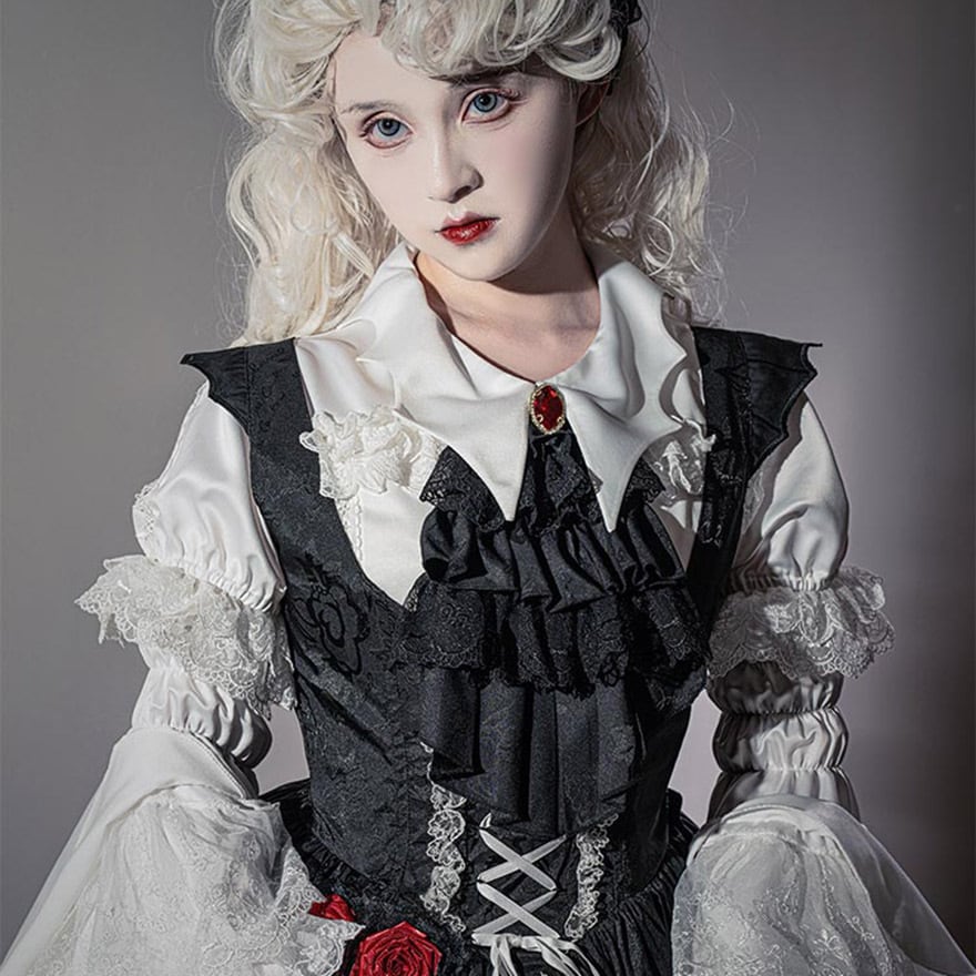 サブカル 服 地雷系 通販 予約販売 王子系 少年装 ネックリボン スカーフ レース ブローチ 双子コーデ メンズロリータ 概念コーデ