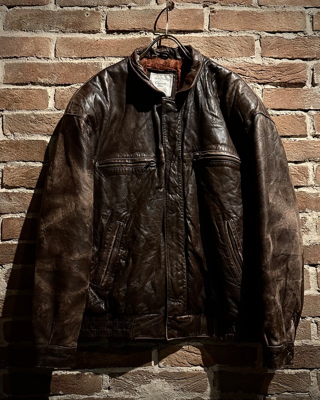 【Caka act3】“Christian Dior” Special Aging Vintage Leather Jacket
