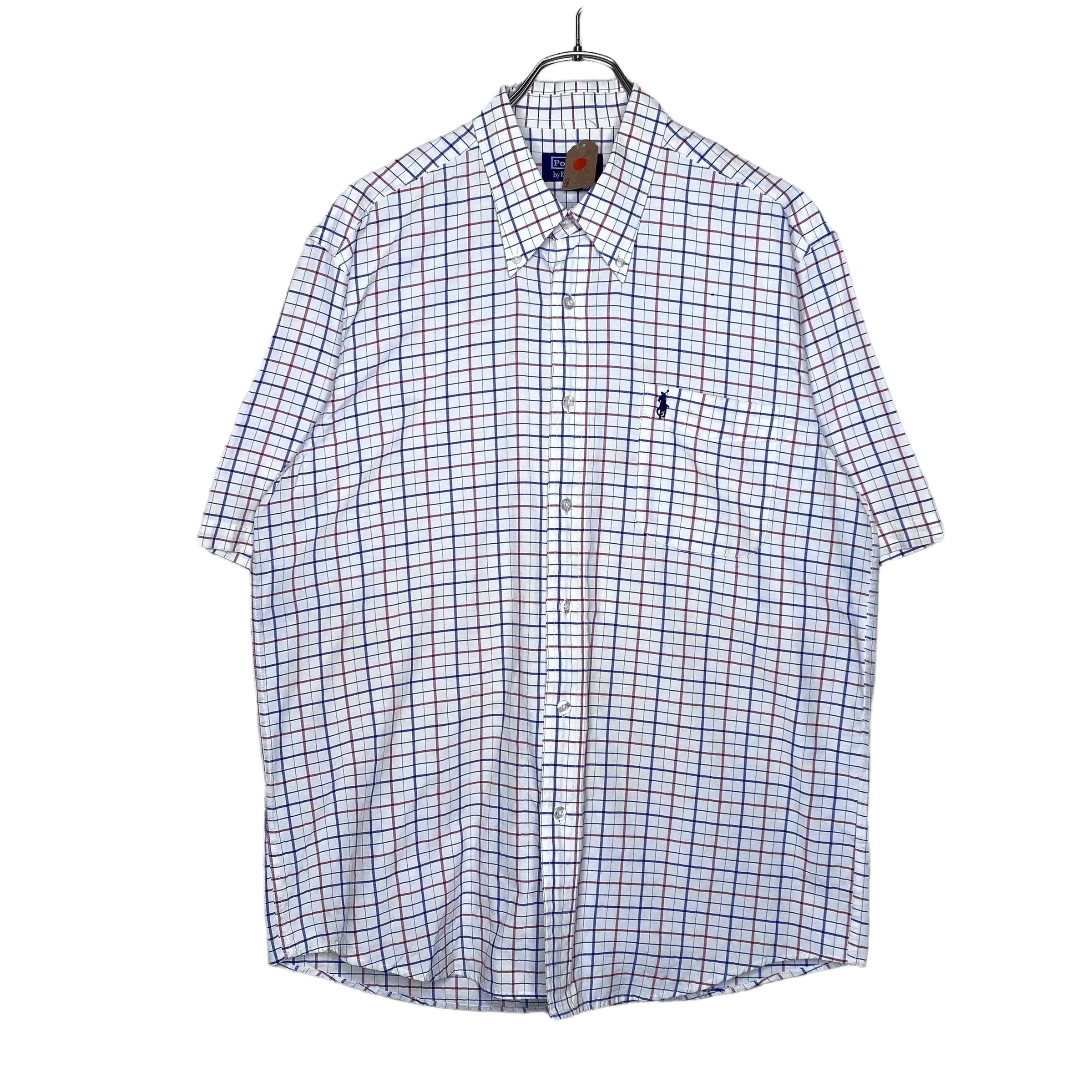 美品 【RALPH LAUREN】 (XXXL) 半袖パッチワークシャツ 古着-