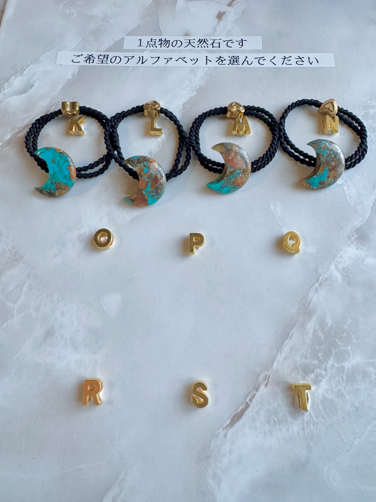 MAHINA moon Turquoise hair accessory(月オイスターコッパーターコイズヘアゴム)