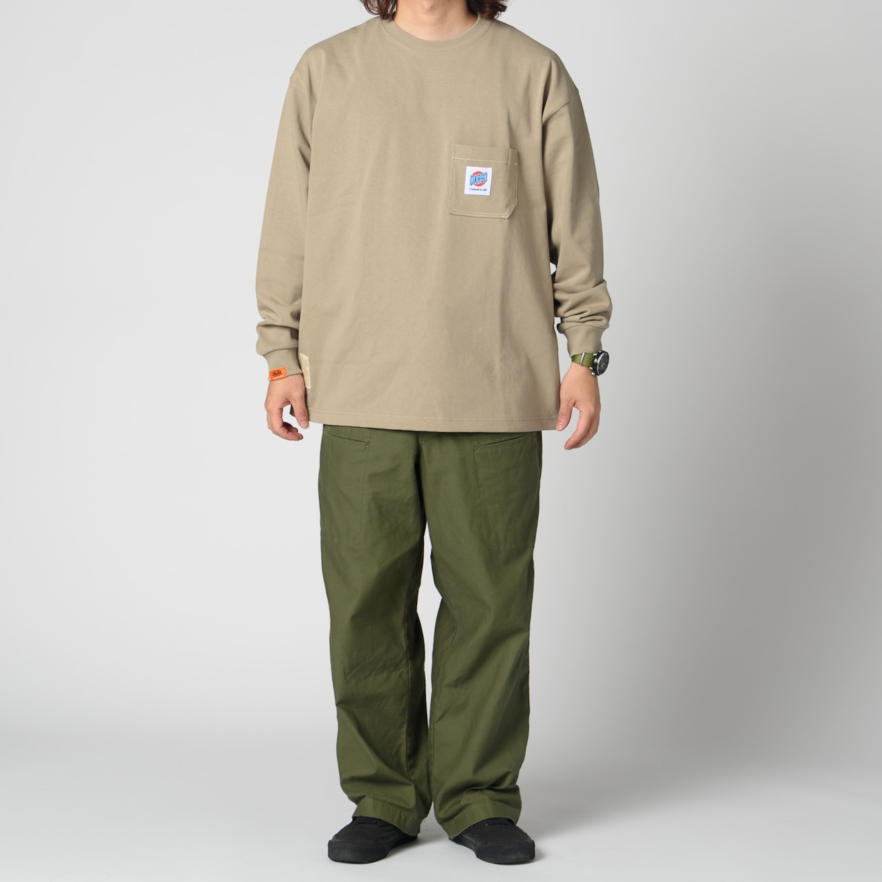 【DARGO】"9onz MAX WEIGHT" Working Pocket Long T-shirt（3color）