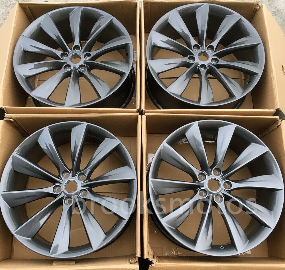 けんゆか様専用② テスラモデルSホイール 21インチ マッドブラック塗装