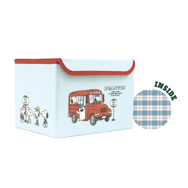 スヌーピーフタ付き折りたたみ収納BOXbus/きょうだいたち(5257478)