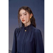 【3color】ゴールドフォックスボタンロングワンピース C0099