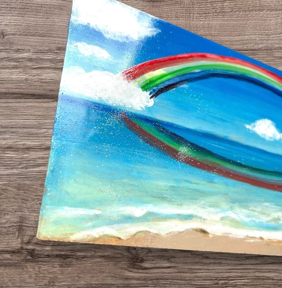 油絵 虹の海 油絵 虹の海