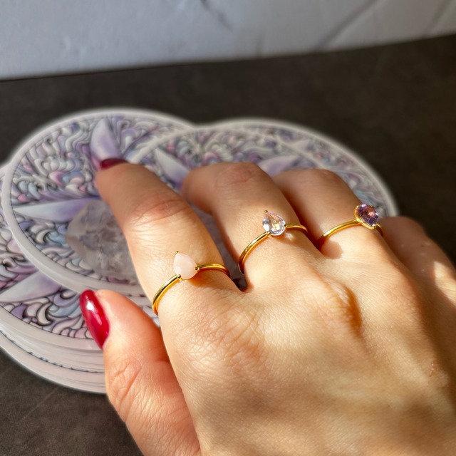 【teardrop ring】〜ピンクアメジスト ～