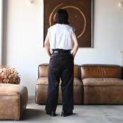 LEH(レー)コーデュロイラップワイドスラックスコーディネート