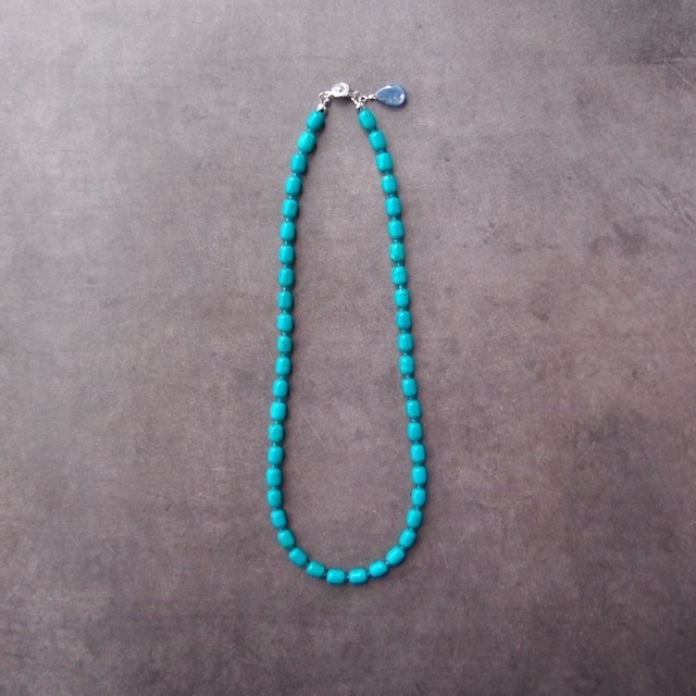残りわずか【受注制作】Magnesite Turquoise × Blue Jade Necklace／ブルージェード × マグネサイトターコイズ ネックレス