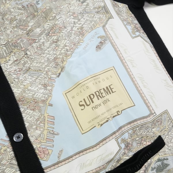 SizeXL SUPREME シュプリーム AW Silk Map Cardigan Black