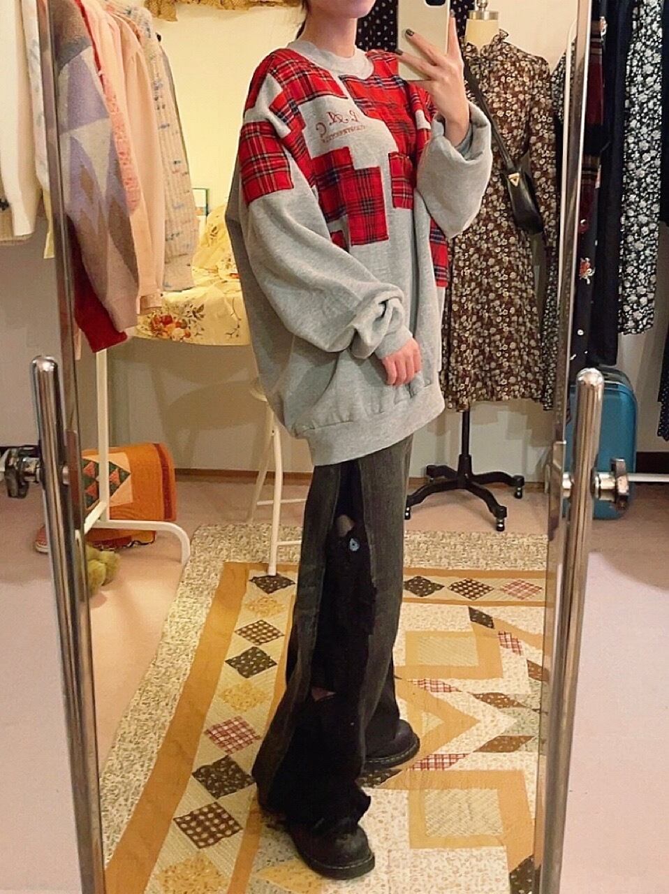 remake : rubble check block sweat