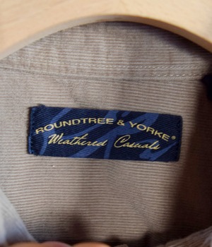 Used 00's Corduroy Shirt / Beige -Roundtree & Yorke-
