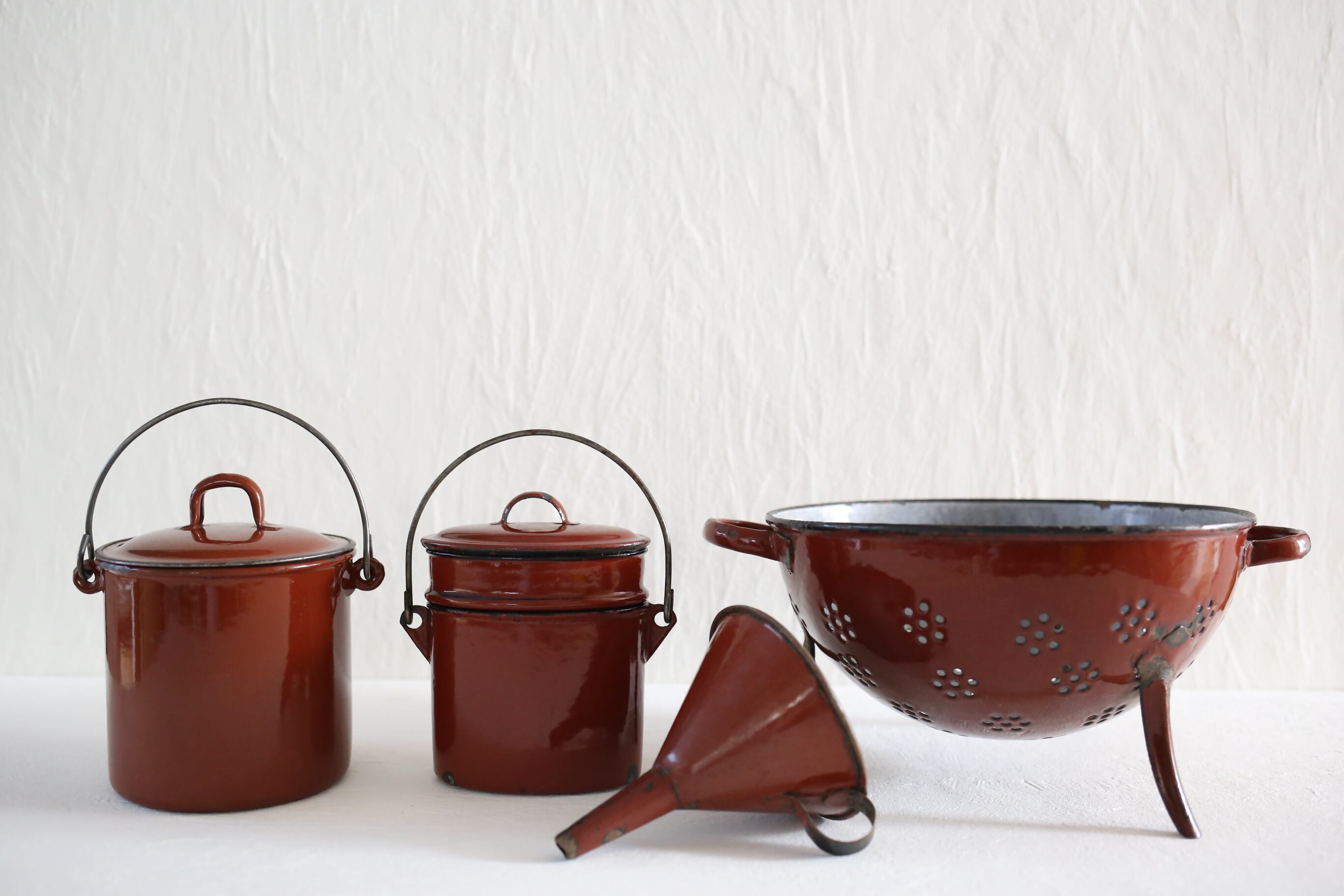 ホーローコランダー ヴィンテージホーロー アンティークホーロー コランダー フランス アンティーク ヴィンテージ ホーロー ブラウン コランダー N