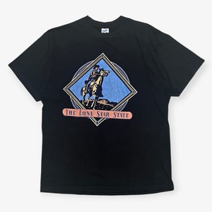 90s｜Velva Sheen｜プリントTシャツ｜ウエスタン カウボーイ The Lone Star State テキサス ブラック USA製｜B