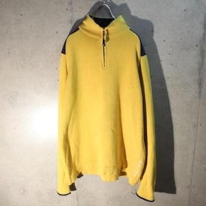 NAUTICA Yellow Cotton Half Zip Knit