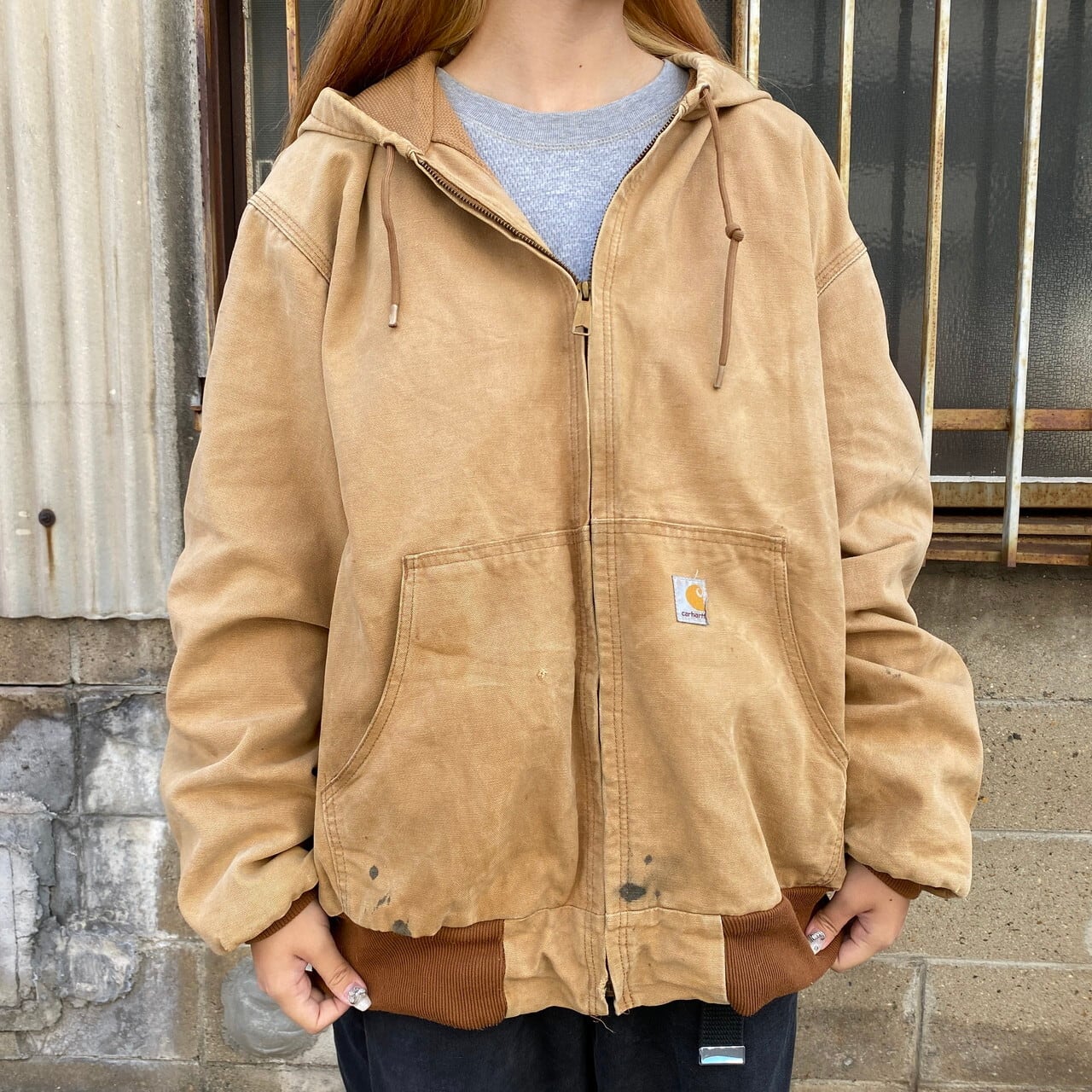 USA製 Carhartt カーハート アクティブジャケット ダック地 フルジップ 