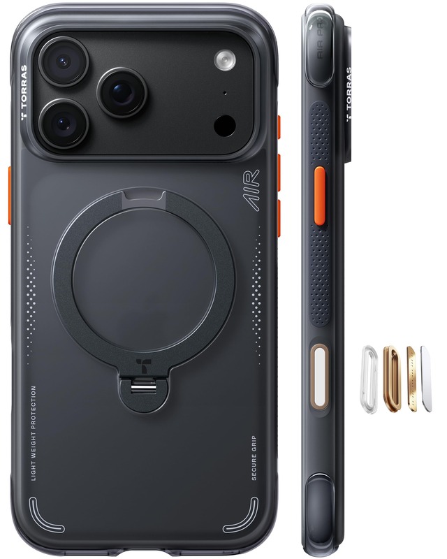 TORRAS iPhone 18 Pro 用 ケース「Ostand Q3 Air」エアバッグ保護構造 4倍米軍規格耐衝撃 MagSafe対応