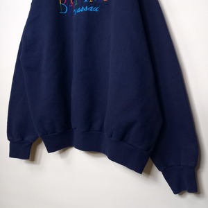 90s　メキシコ製　ヘインズ　スウェット　トレーナー　裏起毛　刺繍　企業ロゴ　L