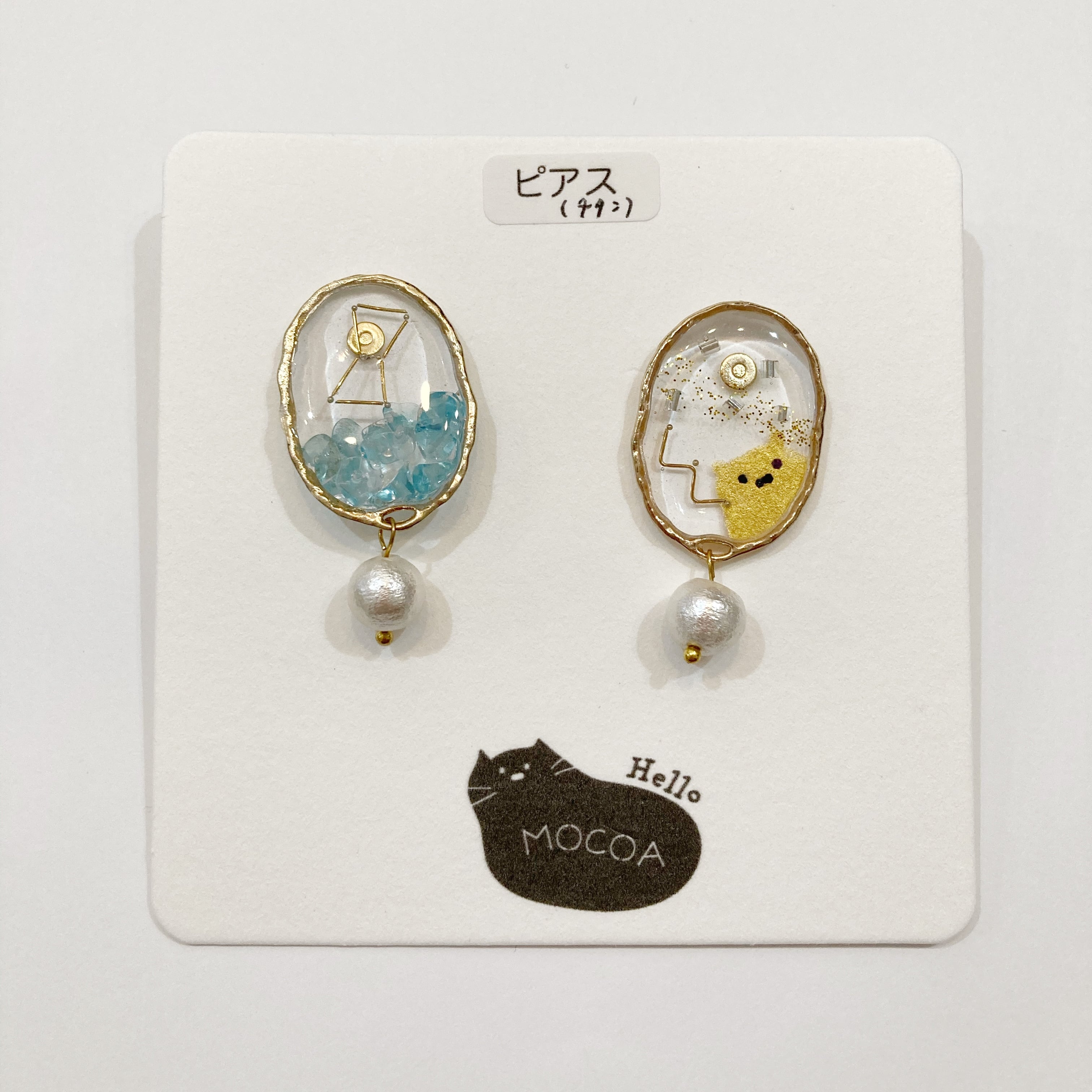 Mocoa くま星座ピアス チタン Solmu