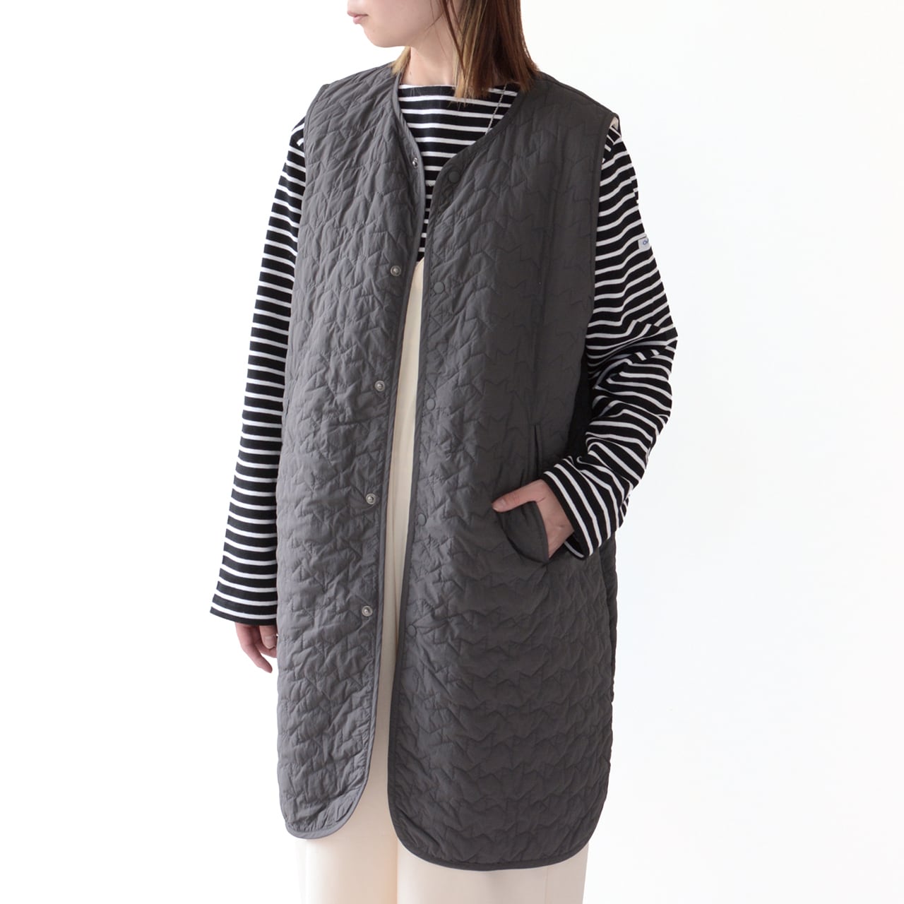 LE GLAZIK [ル・グラジック] QUILTING LONG VEST [LG-A0615GNT