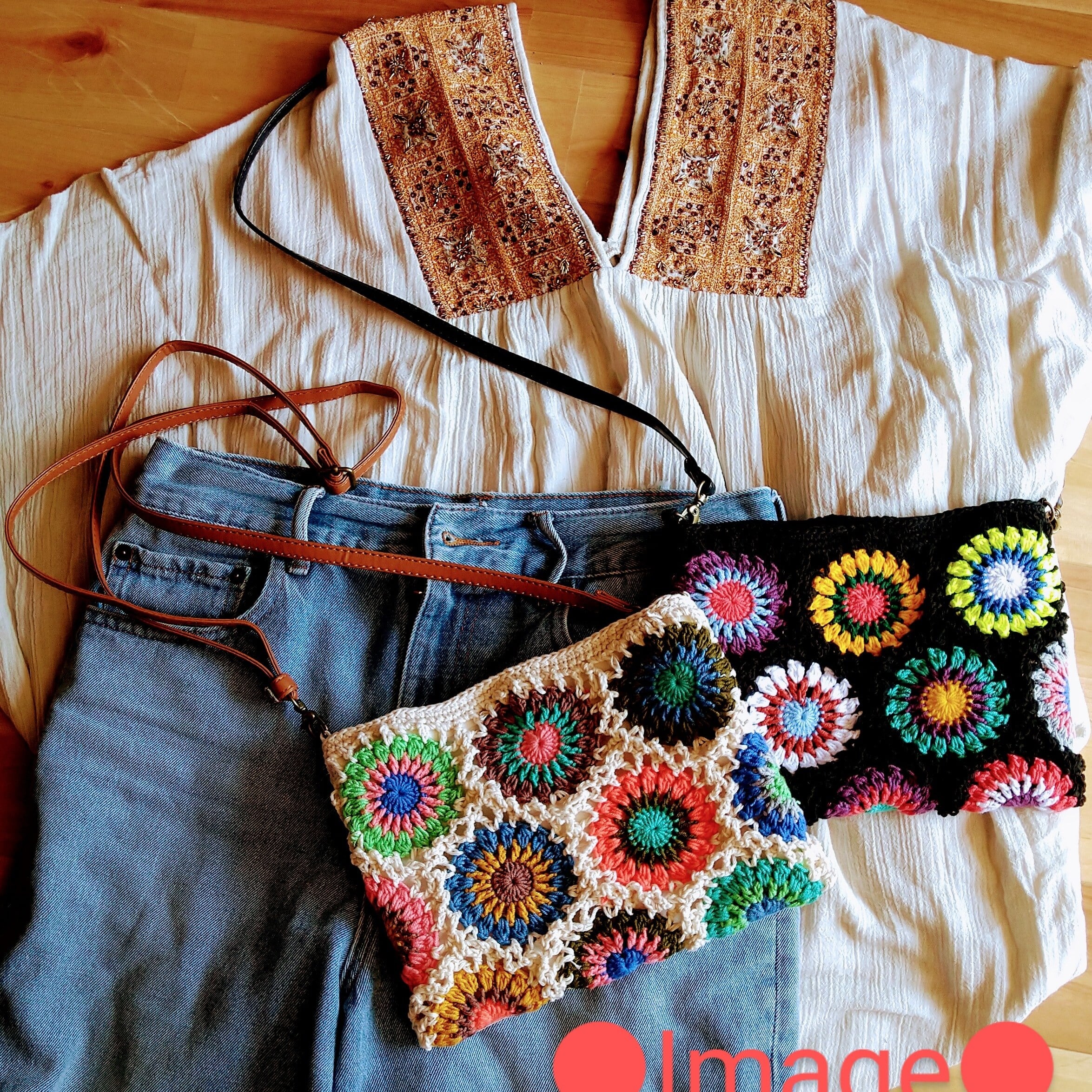 Story mfg. グラニースクエア サコッシュ Story mfg. グラニースクエア サコッシュ 編み物 パターン