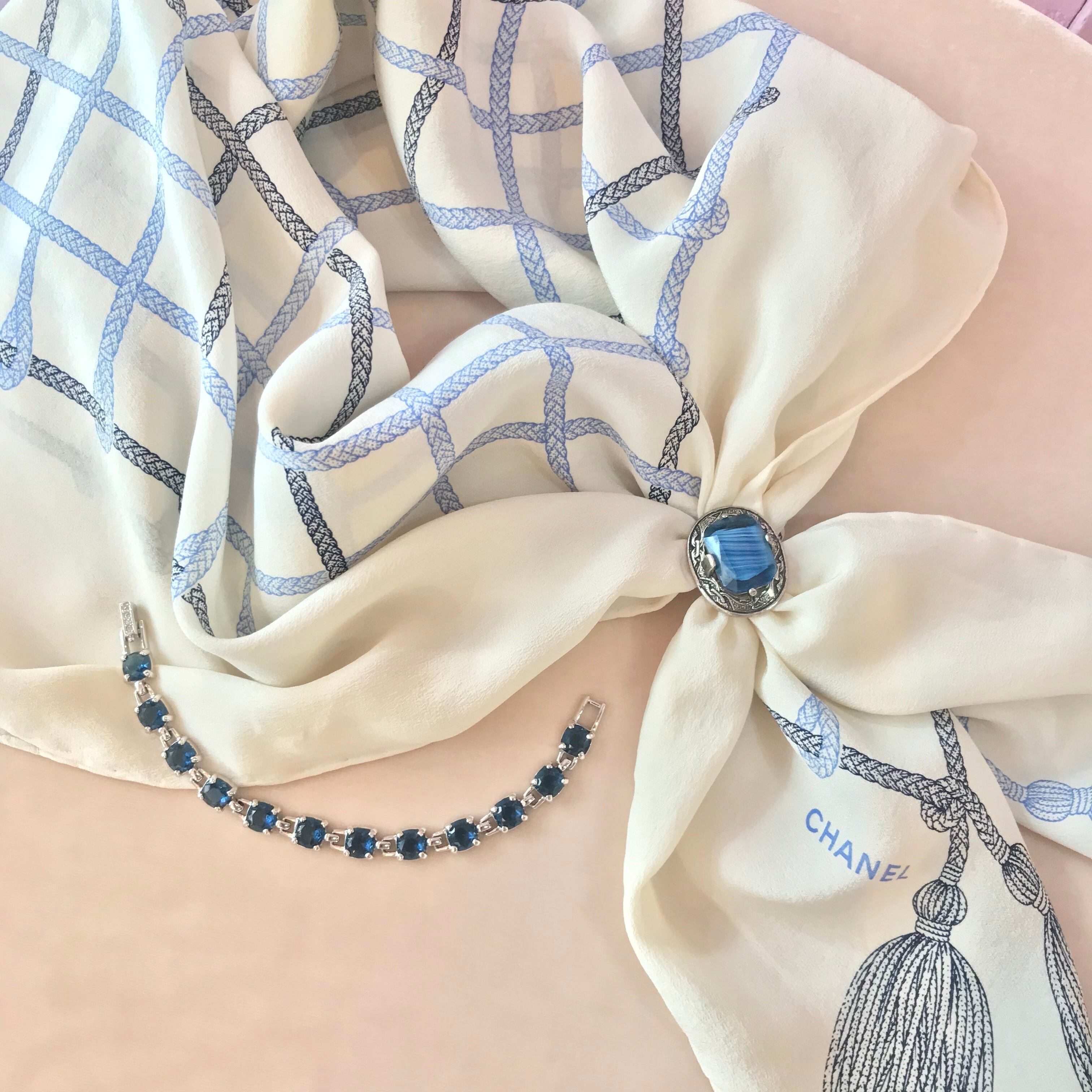 CHANEL ローププリントスカーフ lot20378 | lila CHANEL ローププリントスカーフ lot20378 | lila