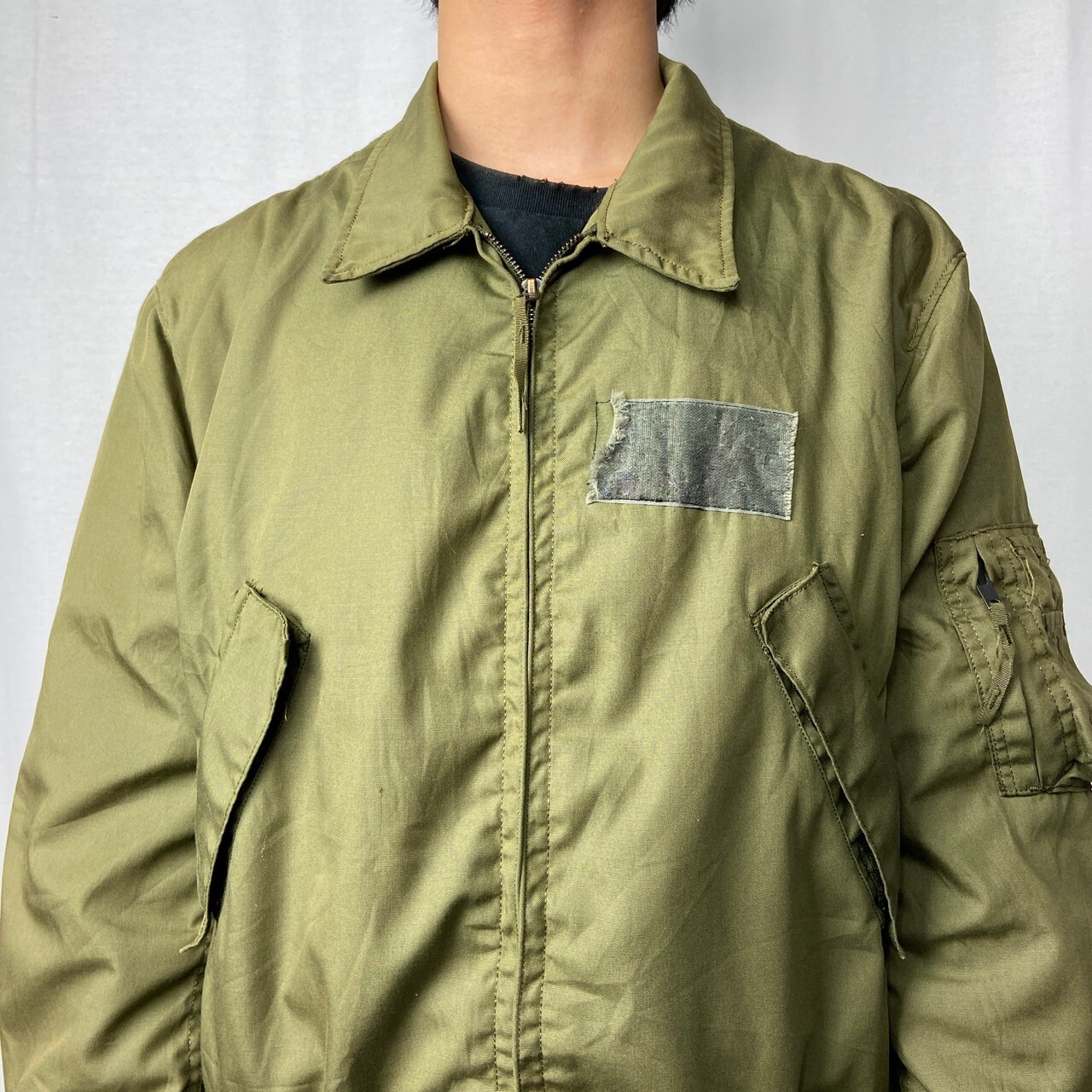70年代 U.S.ARMY 米軍実品 ミリタリー ヘリクルージャケット メンズL 