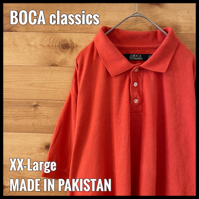 【BOCA】XXL オーバーサイズ ポロシャツ オレンジ 3つボタン US古着 アメリカ古着