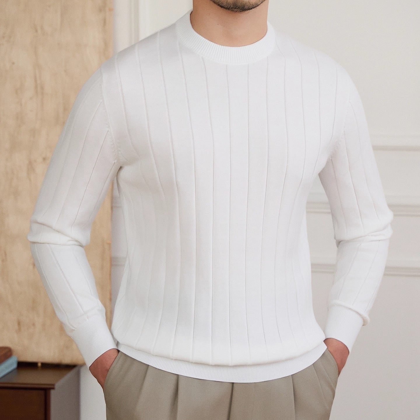 14Gコットンワイドリブニットプルオーバー 4color KA1290