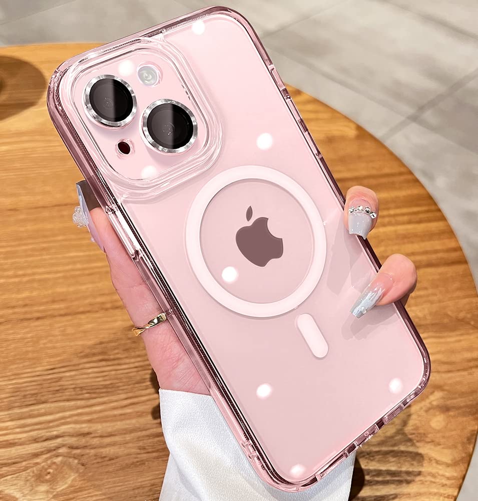 JUESHITUO iPhone 15 用 ケース MagSafe充電対応 ガラスフイルム一枚入り クリア 耐衝撃 米軍MIL規格 耐久性 SGS認証 カバー アイフォン15用 カバー 6.1 インチ ケース(クリア)
