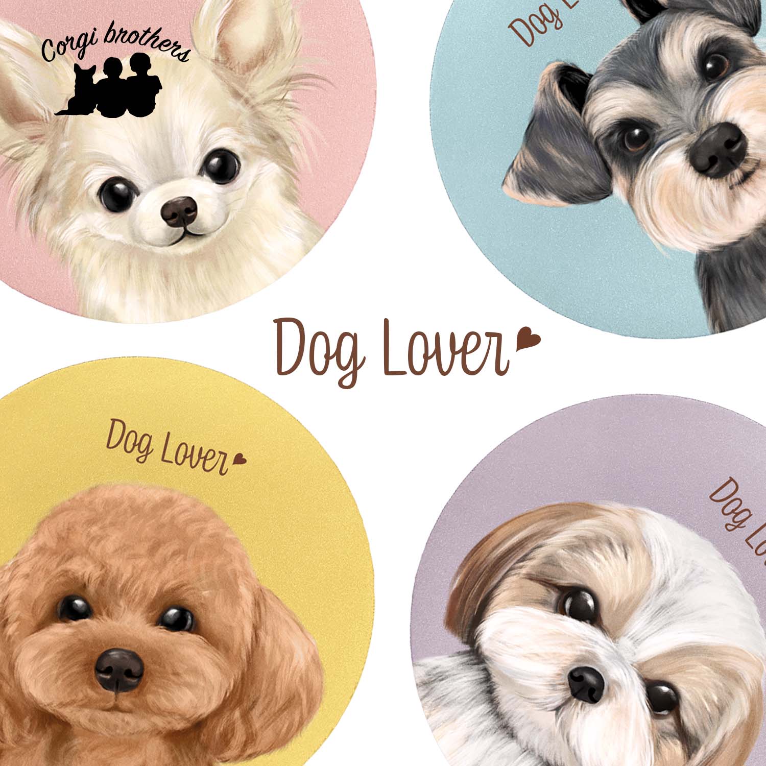 イタリアングレーハウンド 水彩画風 毛色4色 】パステルカラー マウス