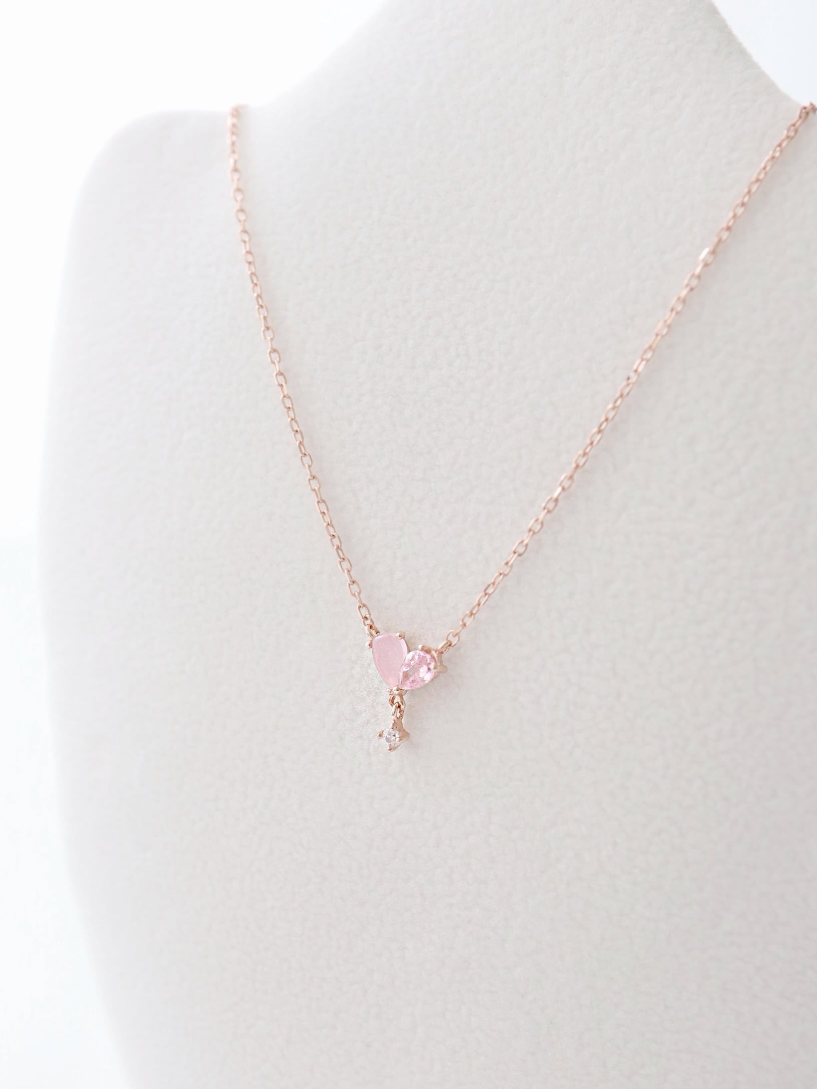WEB限定 silver925 twinカラーネックレス【ピンク／レッド】 | Rarupaputi