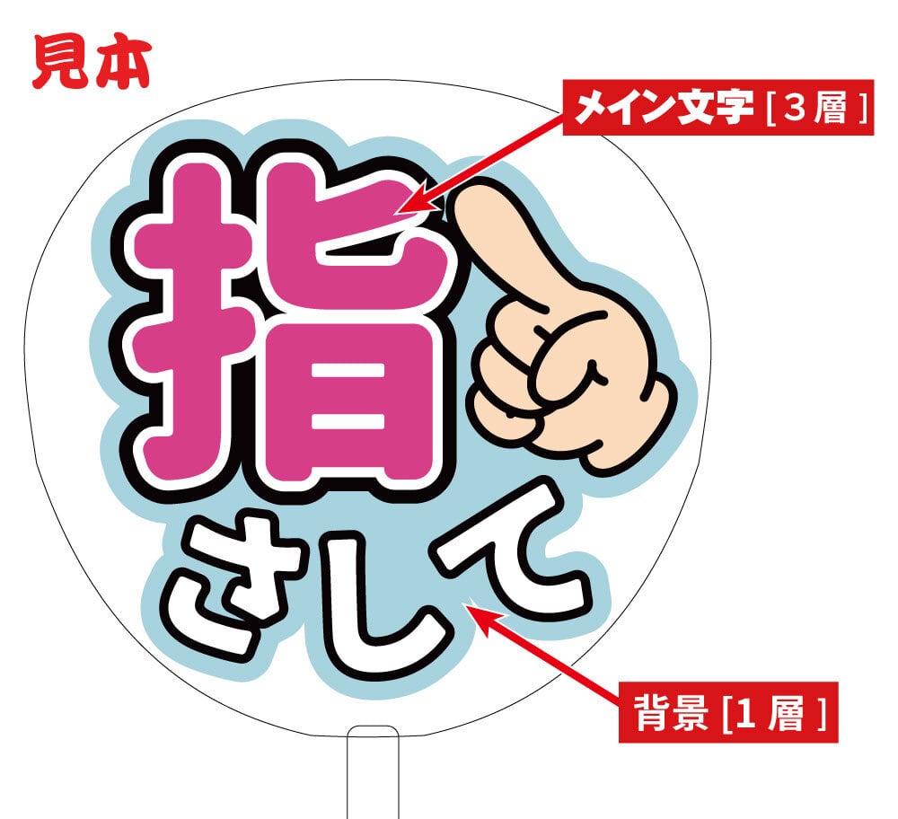 ファンサもじ】指さして【プリントうちわ文字】 | うちわもじドットコム