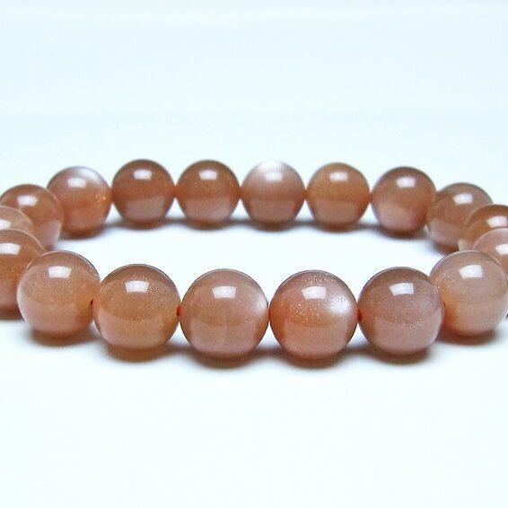 オレンジムーンストーン ブレスレット 12mm 一点物 メール便可 [M便 1/10] 111-48602