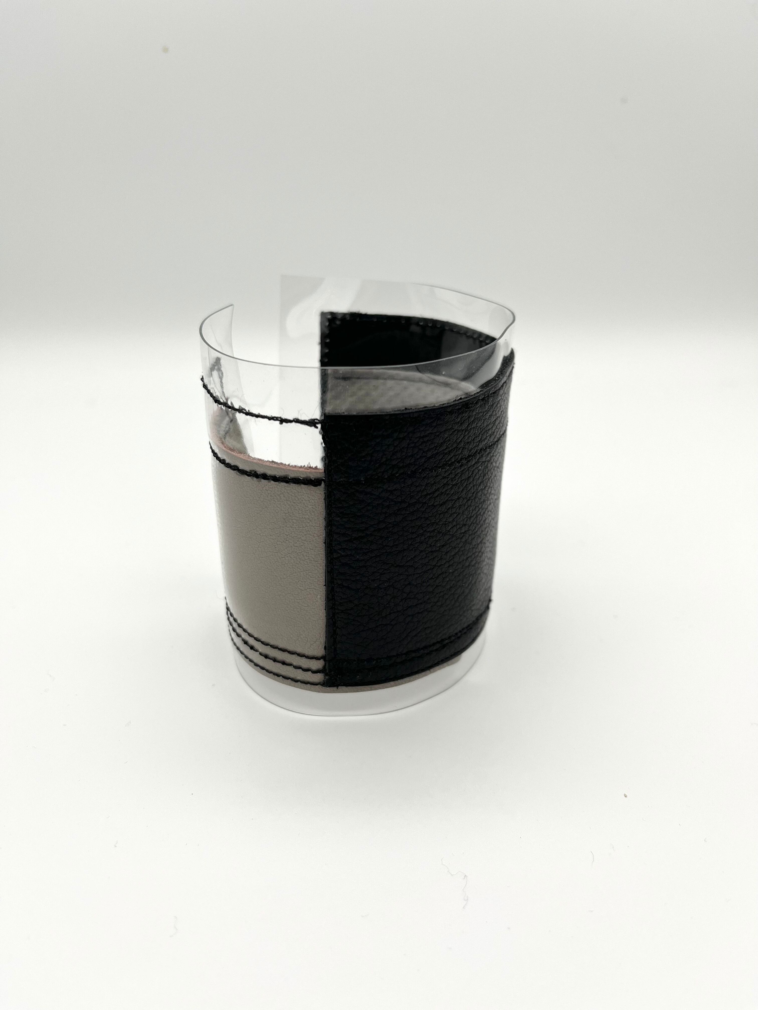 TRANSPARENT&LEATHER BANGLE purple haze