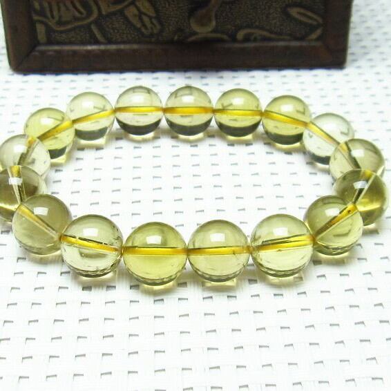 ミルキークォーツ イエロー ブレスレット 12mm おまかせ便 111-1754