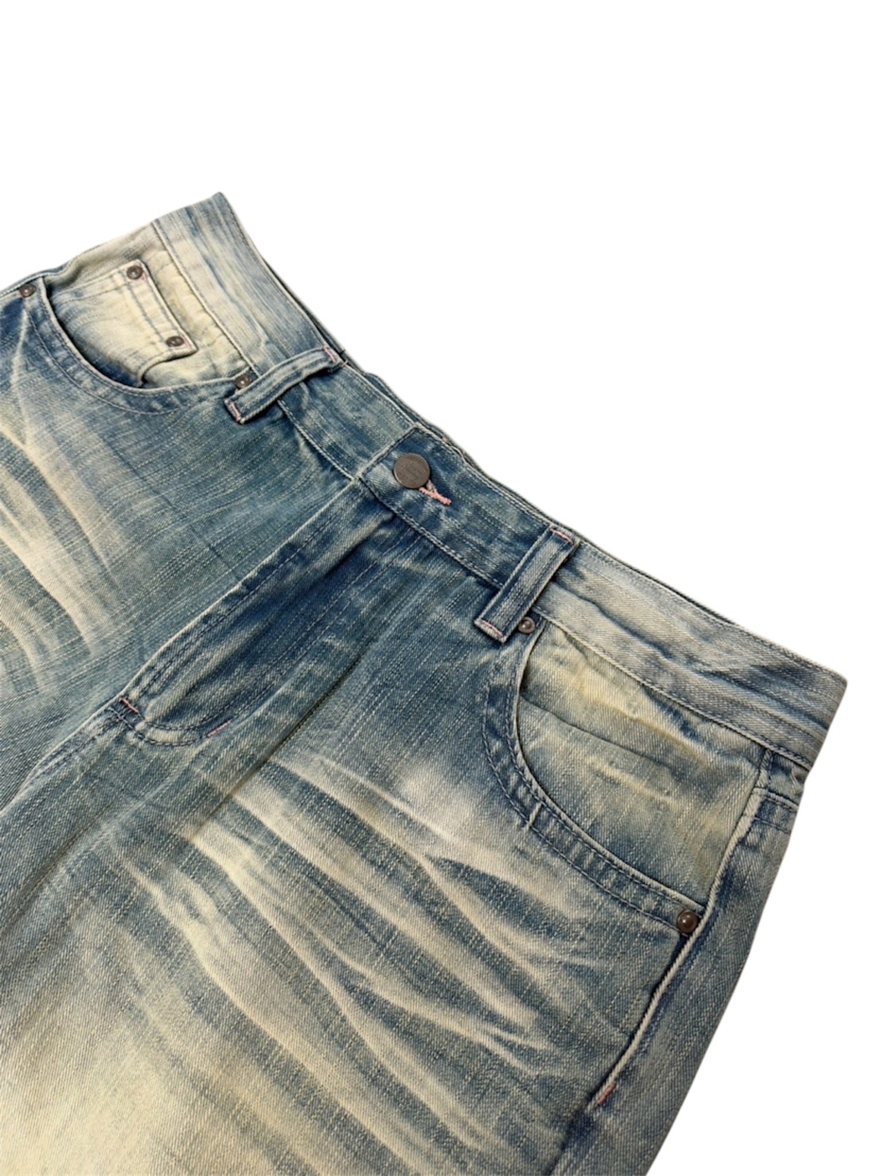 Yellow Blue Semi Wide Denim