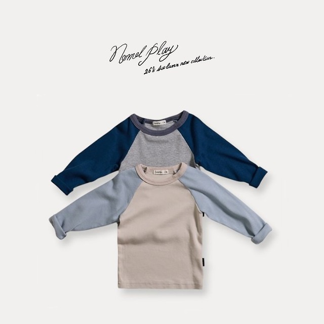 【取寄】normal play｜fleece combi tee｜フリースコンビTシャツ｜12m-L｜kids｜26 autumn