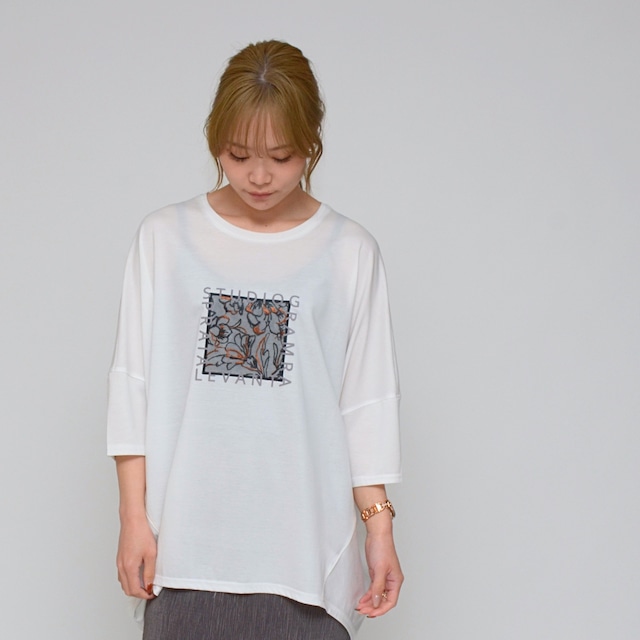 【拘りのロゴデザイン】  シルケット綿・コクーンTシャツ ‐ LER-2641 オフ ‐