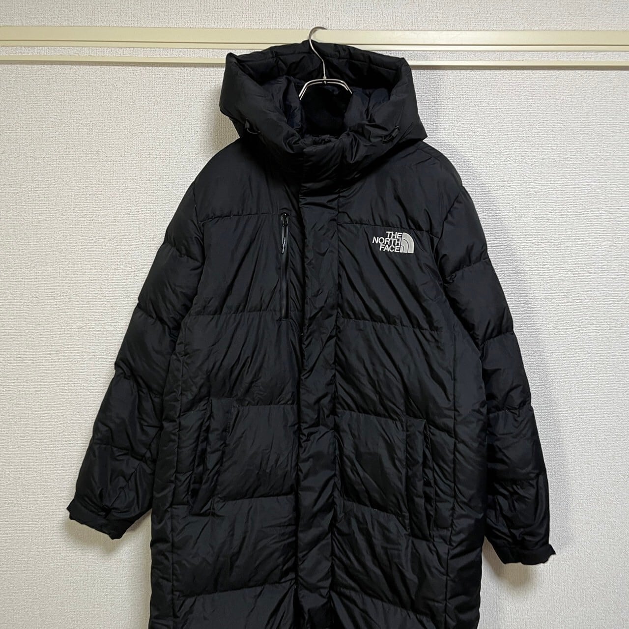 ノースフェイス ロング ダウンジャケット コート 刺繍ロゴ 古着 ノースフェイス ロングダウンコート ジャケット 刺繍ロゴ 古着