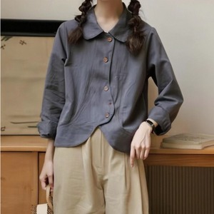 アシメボタンデザインブラウス ・9220