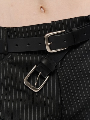 【予約販売】POOLDE プールデ / レザーベルト / Double Take Belt Narrow