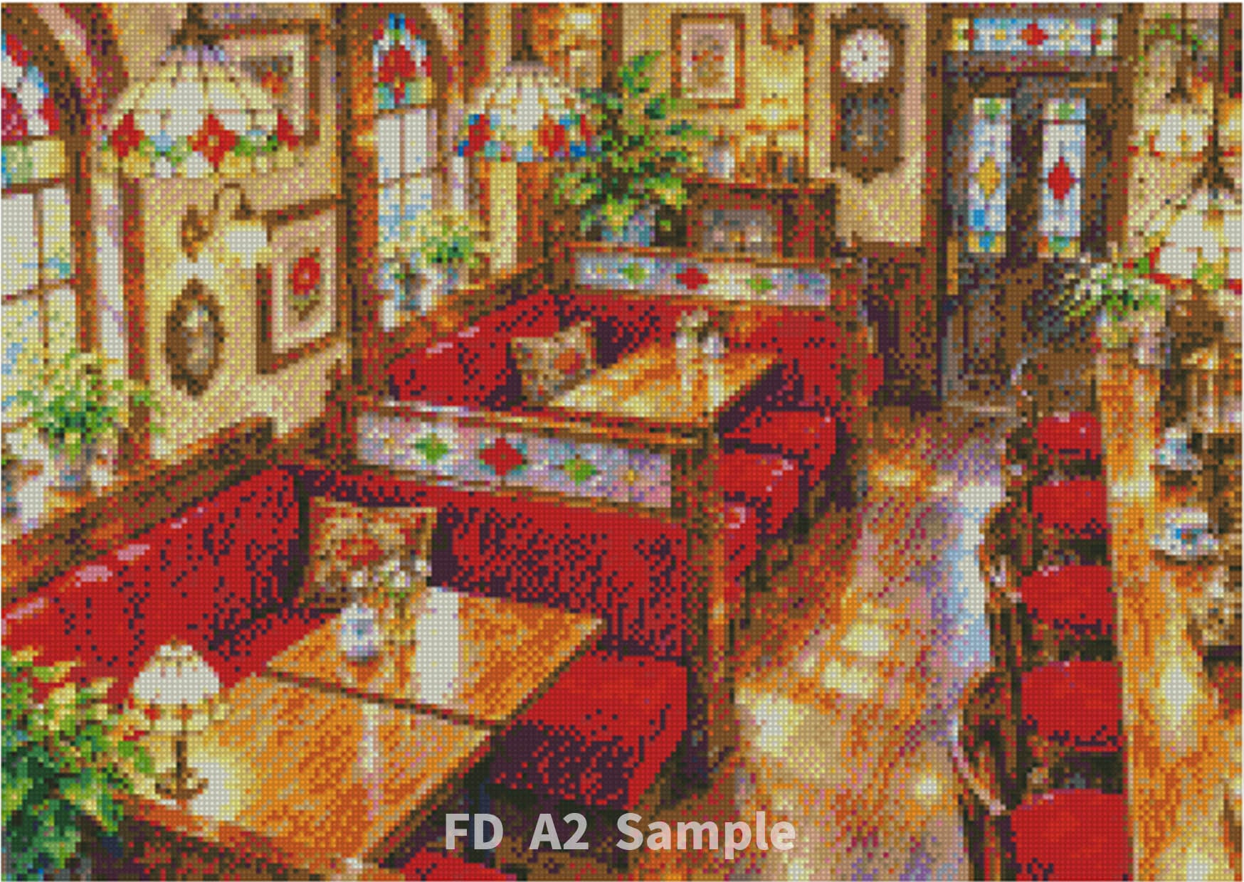ダイヤモンドアート A2 レトロな喫茶店 (通常/フルAB/樹脂AB/FD