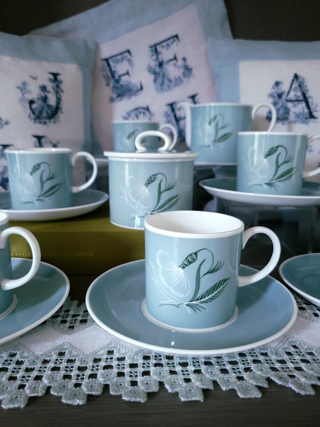 【SUSIE COOPER 】1950～60年代製 ６名様用デミタスコーヒーセット