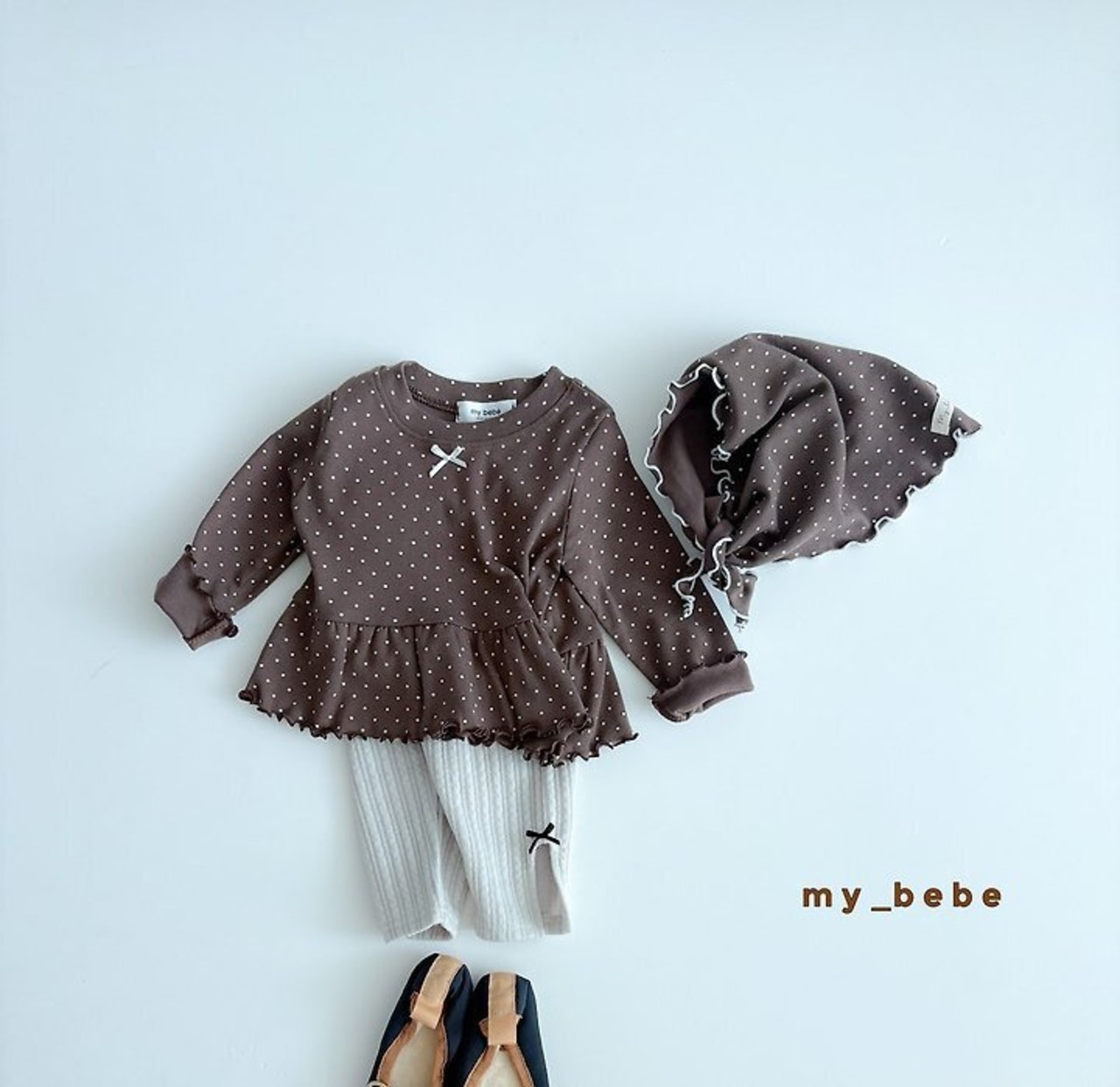 韓国子供服 / Mybebe / ラップルリボンT / 長袖Ｔシャツ *XS~XL*