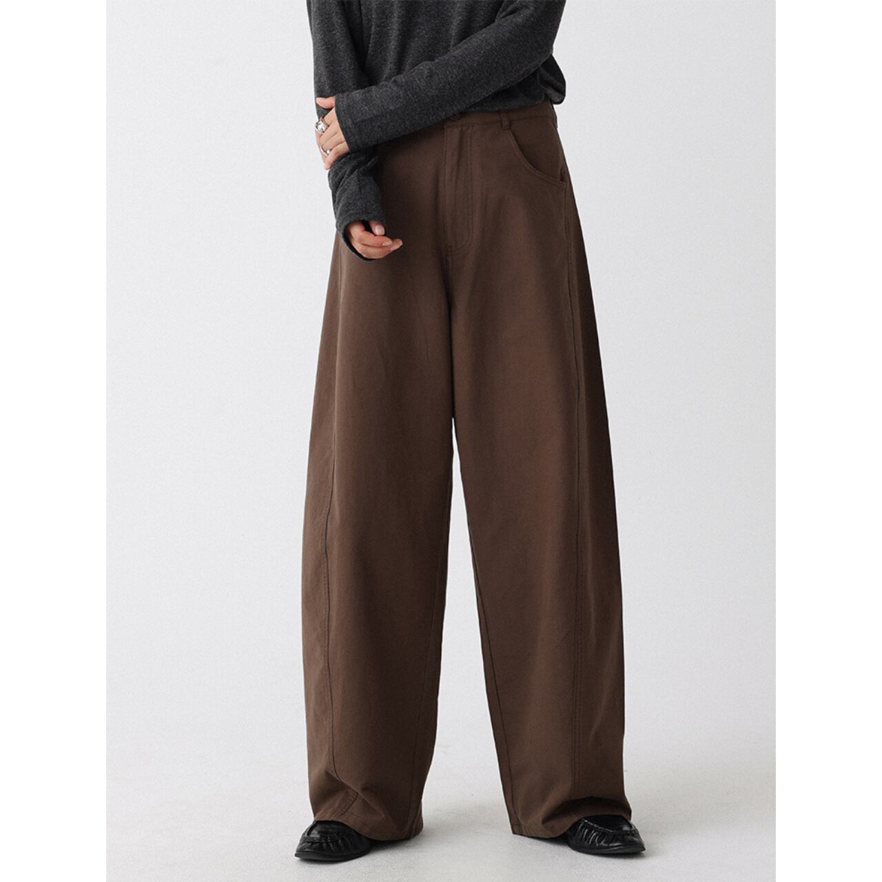 ハイウエストバギーパンツ a0612