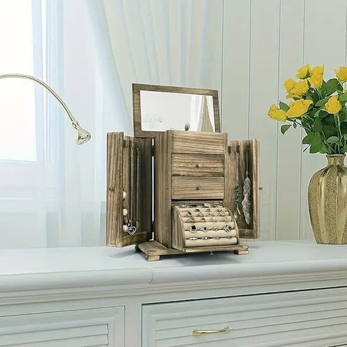 ジュエリーボックス 大容量 木製 ネックレス ピアス リング アクセサリーケース 小物収納