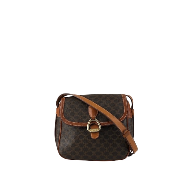 CELINE セリーヌ ショルダーバッグ ブラウン ホースビット PVC vintage ヴィンテージ オールド 7izj8d