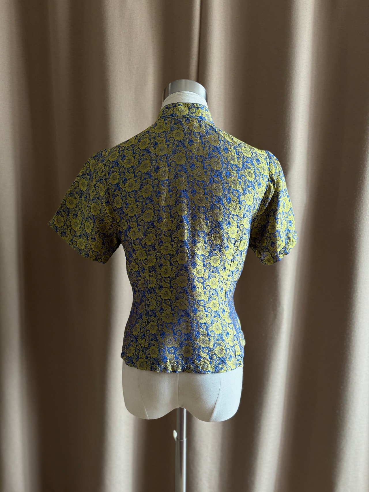 floral jacquard silk china shirt-5268-6