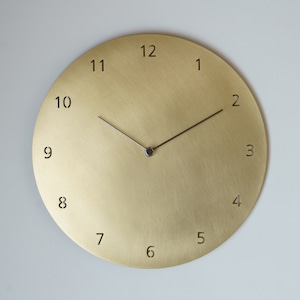【受注製作】壁掛け時計 ＜タイプ2-300＞ 数字入り / 真鍮　minimal wall clock <type2-300 number> / brass